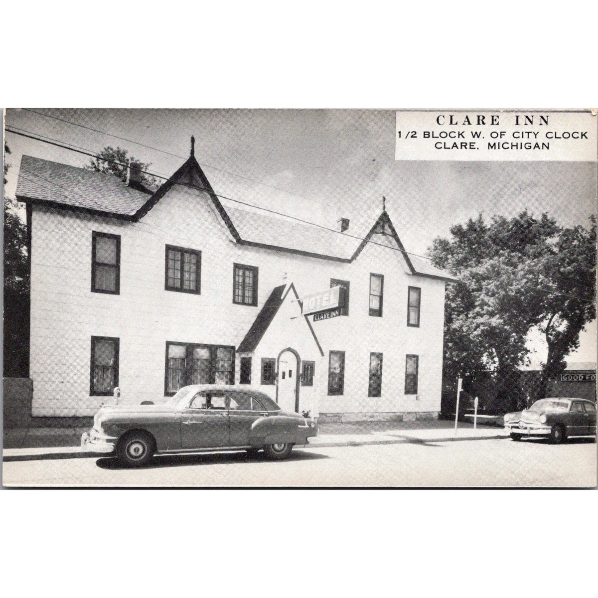 Clare Inn Moderate Rates Mr & Mrs Arthur Morgan Clare MI Vintage Postcard SP9-4