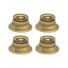 FLEOR 4PCS Gold Guitar Knobs Volume Tone Control with Hot Top Shape for LP SG