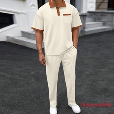 Men's Two-piece Sportswear Short-sleeved T-shirt Long Pant Set Casual Sportswear