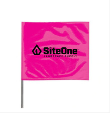 NEW SiteOne Marking Flag Pink Glo 4" x 5" with 21" Steel Staff (Qty 1000)