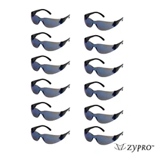 12 PACK Safety Glasses Blue Mirror Tinted Lens Protective Work Eyewear Sunglass