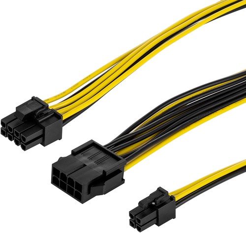 Cable de extensión de CPU Poppstar 8 pines a 8(6+2)+4 pines (20cm) ATX 12V/EPS 12V - Imagen 4 de 5