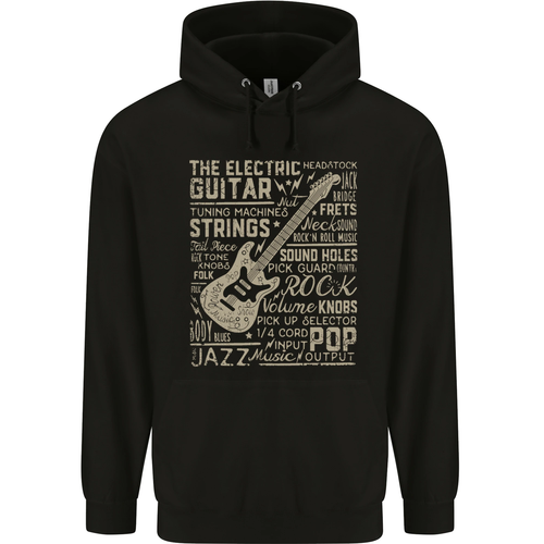 Guitar Word Art Guitarist Electric Acoustic Childrens Kids Hoodie - Picture 15 of 80