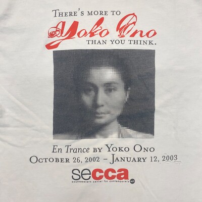 VTG Yoko Ono En Trance Art Exhibition T Shirt Portrait SECCA Y2K