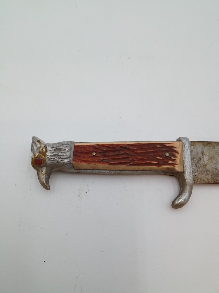 Vintage KORIUM Japan Hunting Knife Stag/Buck Design Bone Handle Eagle
