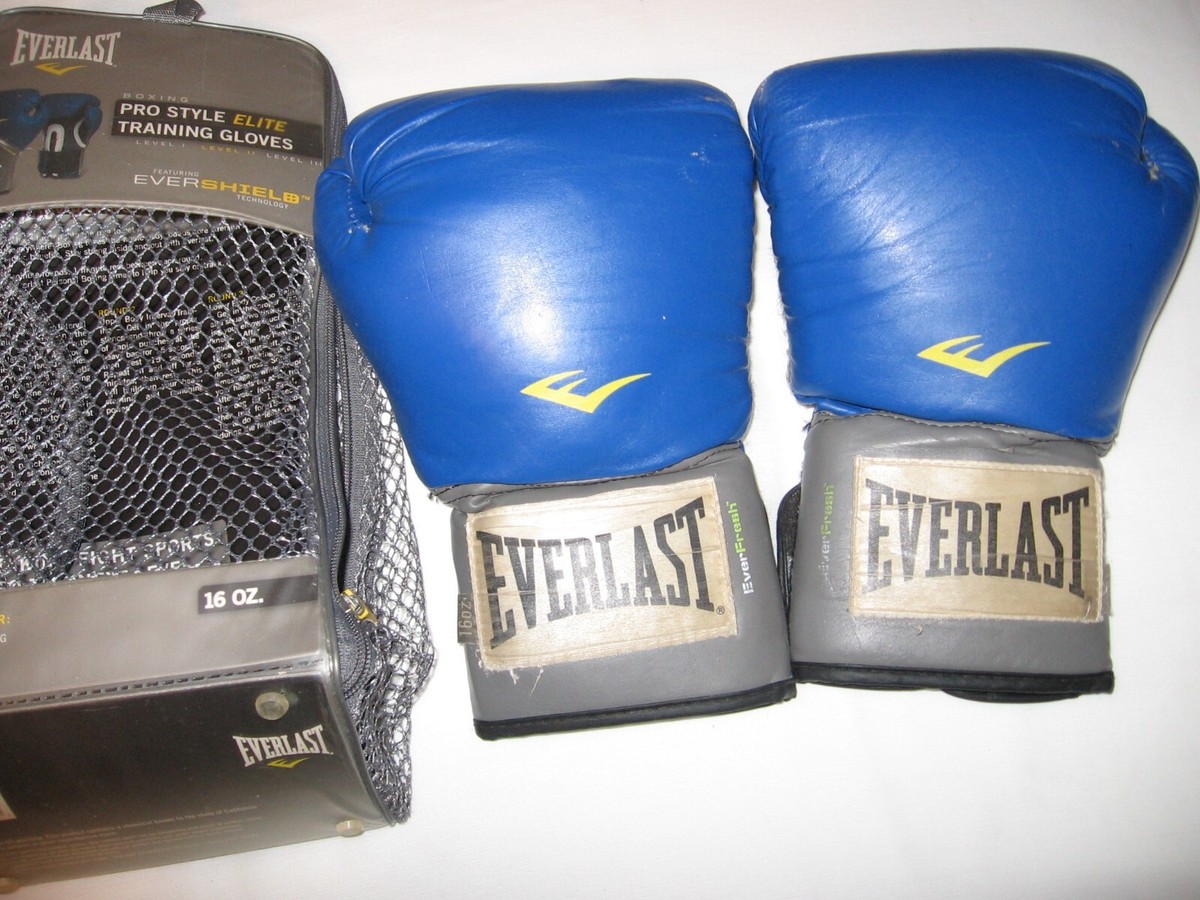 Everlast Evershield 16 oz Pro Style Elite Blue Boxing Training