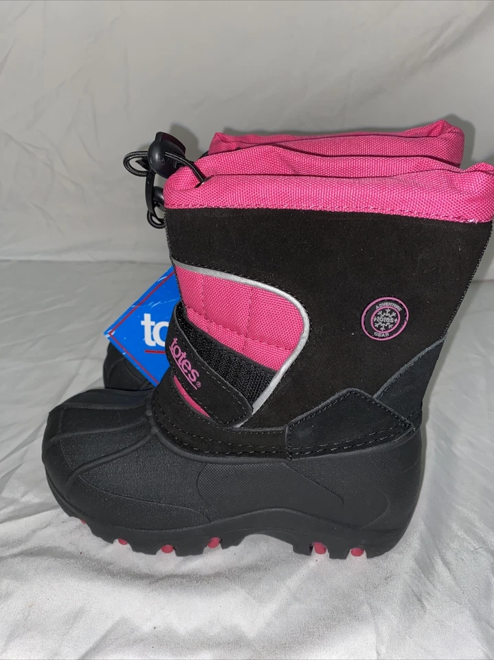 NIÑAS Bolsos Estilo T-Carly TECHO ACUÁTICO SHELL Negro/Rosa Botas de Nieve TALLA: 11 Foto 3 de 3