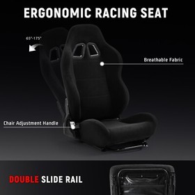 Dardoo Racing Sim Cockpit 4080Aluminum With Black Seat TV Stand Fit Thrustmaster