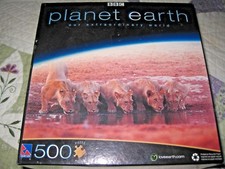 LIONS DRINKING WATER  SURE-LOX  PLANET EARTH 500 PC, PUZZLE, NEW, SEALED