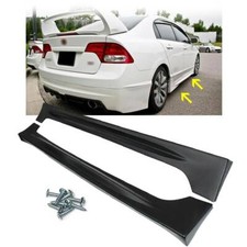 Fits 8th Gen Honda Civic Sedan 2006-2011 Pp Mugen Rr Style Side Skirts Abs Black