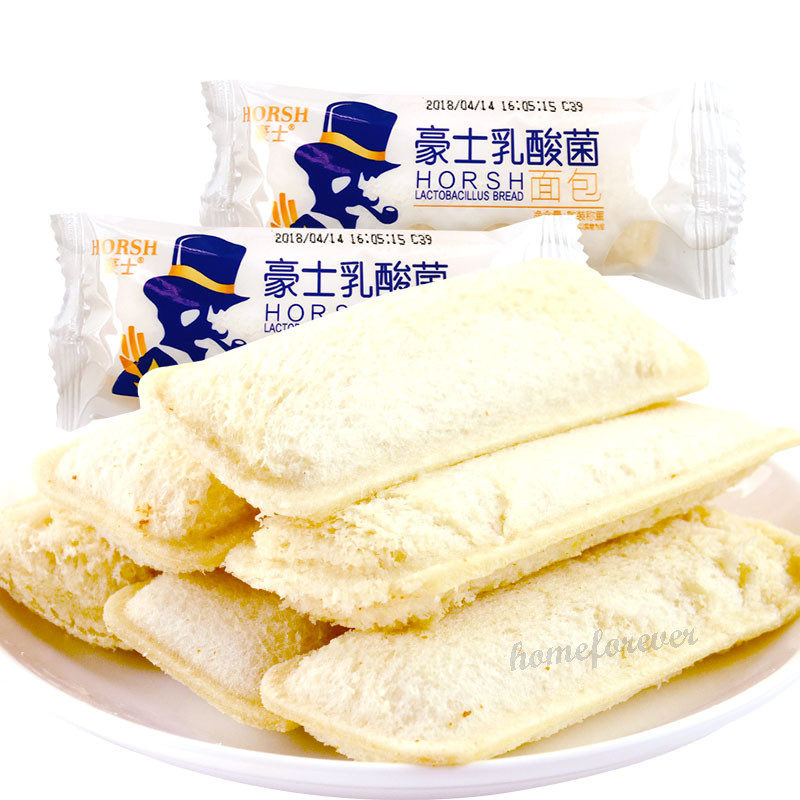 420 g de bocadillos chinos HORSH comida yogur pan intercalado 豪士乳酸菌小口袋酸奶面包中国零食早餐点心下午茶