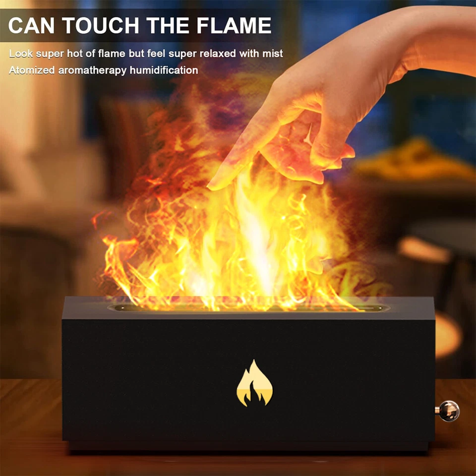 320ml 3D Flame Mist Home Decor USB Air Humidifier Essential Oil Aroma Diffuser - Image 3 of 4