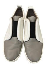 Vince Womens Euro 40 US 9 M Leather Slip On Casual Sneaker Winter White Taupe