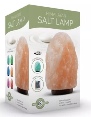 Himalaya Rosa Salz Lampe Farbwechsel LED USB Schreibtischlampe von Well Being - NEU