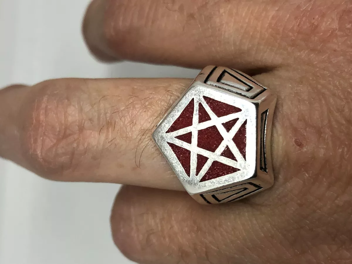 Mens store pentacle ring