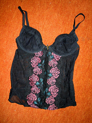 Exkl. Corsage v.INTIMISSIMI Gr.S schwarz breite dunkle Blütenspitze u.Schwert!