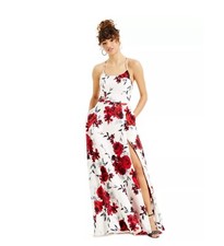 Speechless Lace-Up-Back Floral-Print Ball Gown Size 17