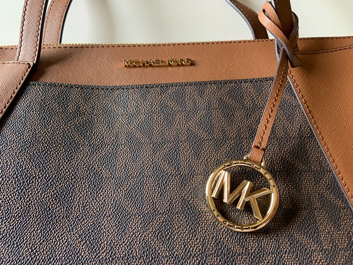 NEW Michael Kors Maddie 38H3GN2T2B MD EW Top Zip Tote BROWN  