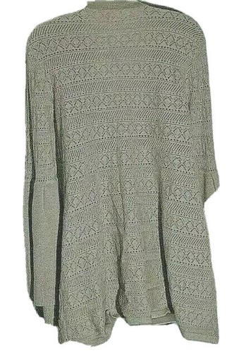 Style and Co Cardigan Sweater Small Bell Sleeves Beige Open Front Boho Bohemian - Picture 3 of 10
