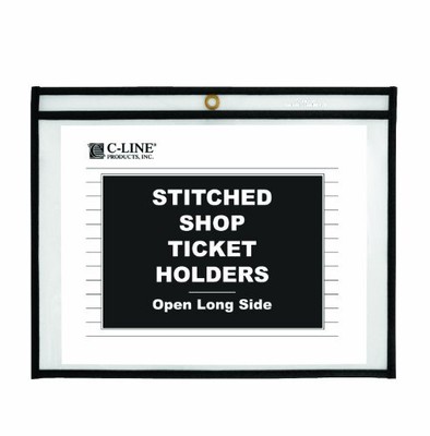 C-line Shop Ticket Holder - 12'' X 9'' - Rectangular - Vinyl - 25 / Box - Clear