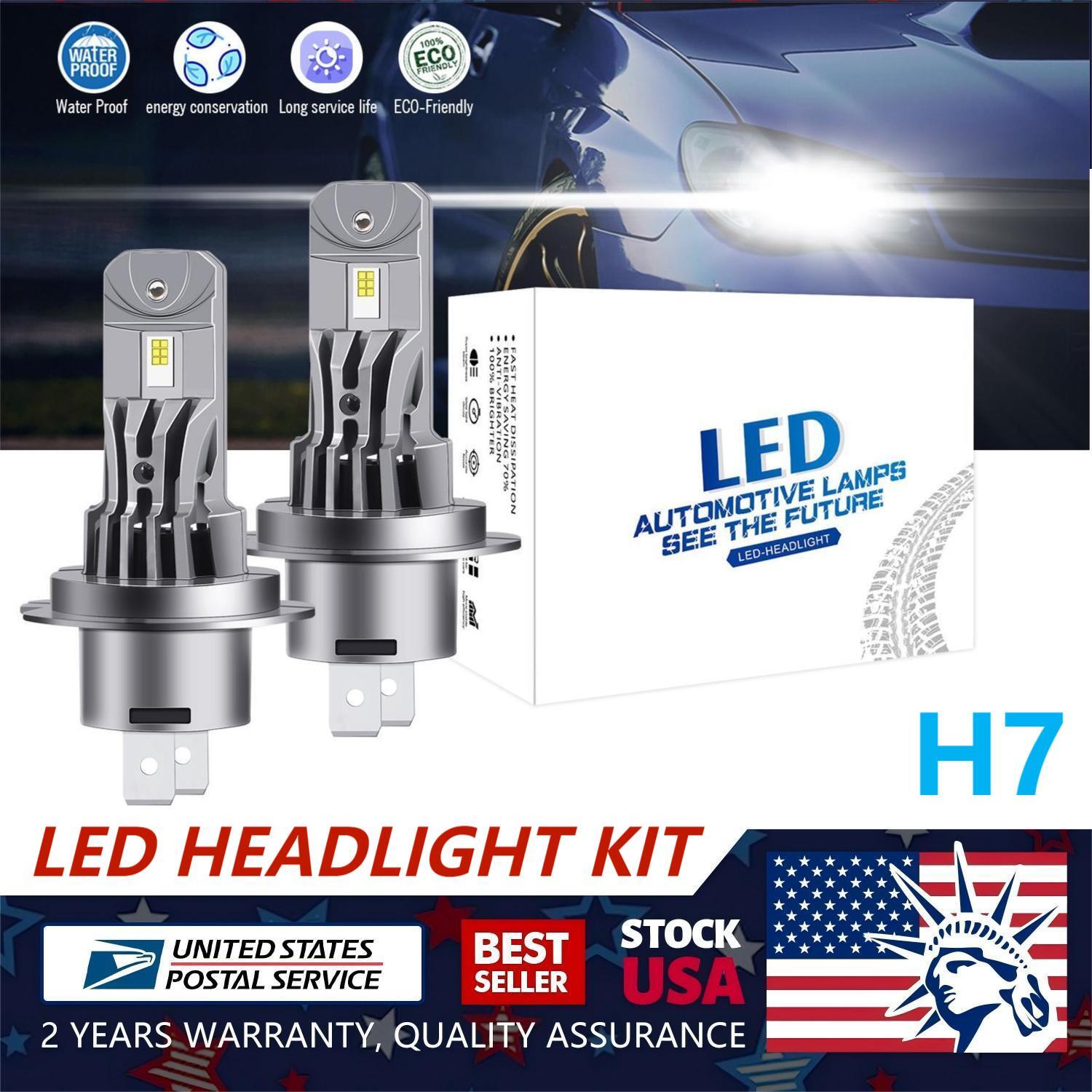 2x H7 LED Headlight Bulb High/Low Beam Kit For Car,trucks,vans,pickup trucks