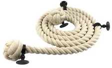 Natural Cotton Bannister Stair Handrail Ropes - Choose Diameter Length Fittings
