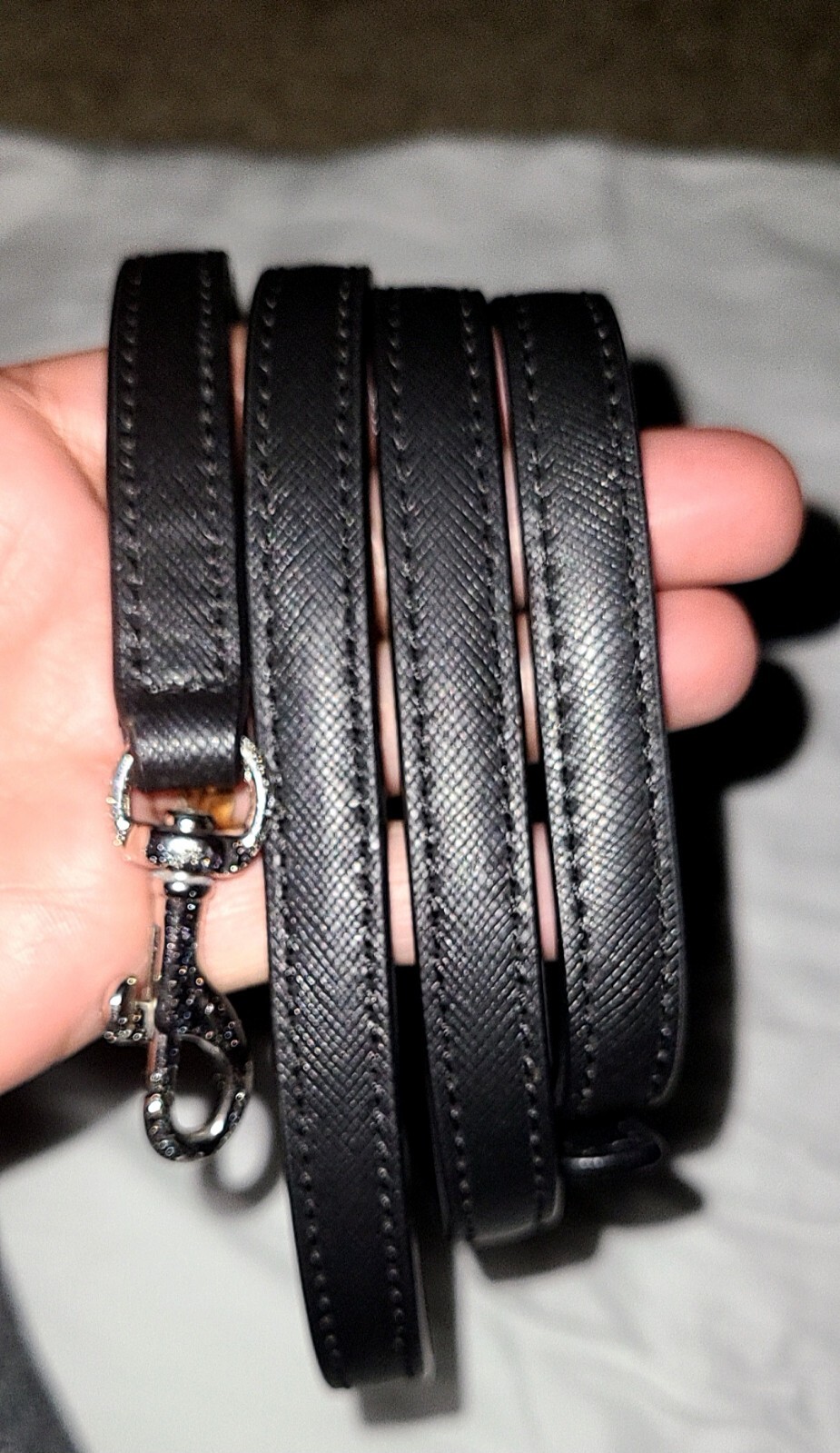 BLACK LEATHER REPLACEMENT HANDLE STRAP 009 - image 1