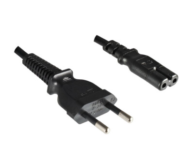 DINIC Netzkabel, Stromkabel für Brasilien Typ C auf C7 2pin, 0,75mm², 1,80m