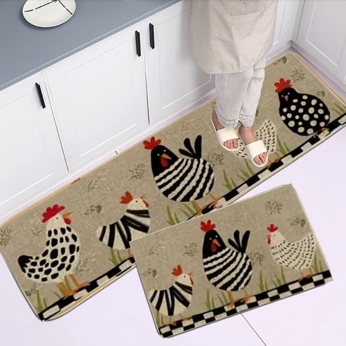 AntiSlip Chicken Kitchen Mat Wipeable Floor Mat Rug Kitchen Carpet