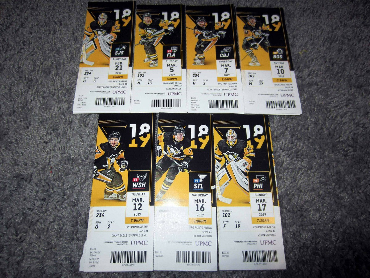 Pittsburgh Penguins vs Columbus Blue Jackets TICKET STUB 3-7-19
