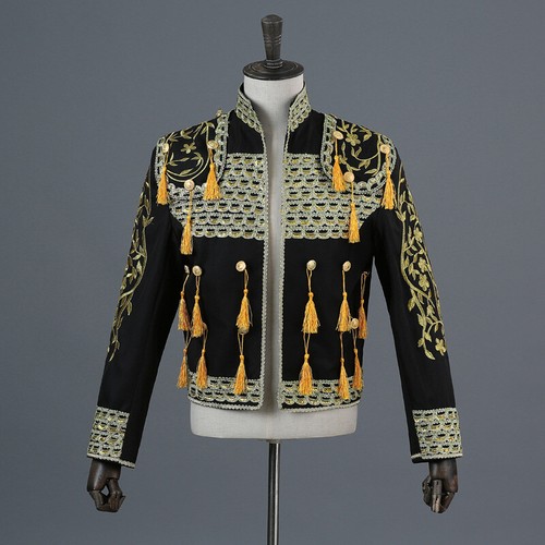 2pcs Mens Spanish Bullfighter Matador Outfit Tassel Cosplay Costume Jacket Pant - Picture 9 of 14