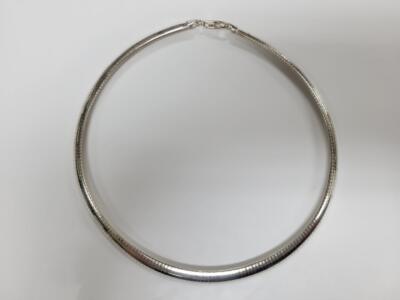 Sterling Silver 7.5 mm Omega Chain Necklace 17.5'' ~ 37.1 g ~ 4-E426