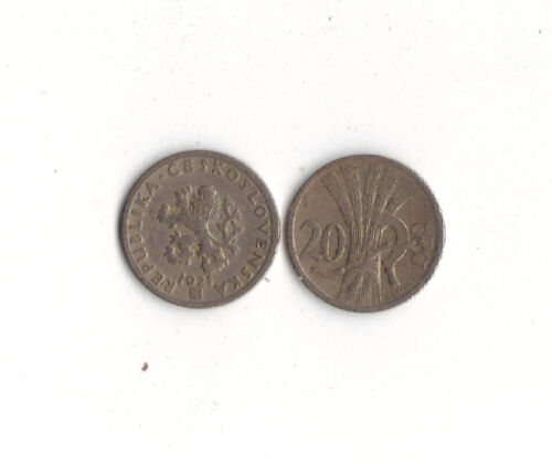 WORLD FOREIGN COINS * CZECHOSLOVAKIA * 20 HALERU 1921 *LOT 9F19*102 years old* - Foto 1 di 1