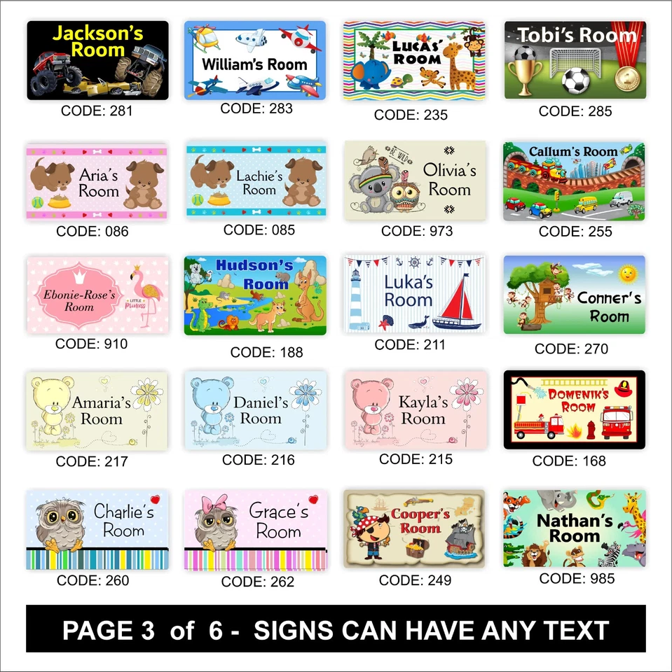 Kids Bedroom Room Door Signs Plaques Personalised with any Name or Text - image 3 of 4