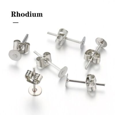 100 Pcs 5mm Metal Ball Earring Studs With Silicone Backs - DIY Jewelry Making Supplies