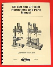 AB ARBOGA MASKINER ER 830 & ER 1830 Radial Drill Instruction & Parts Manual 0922