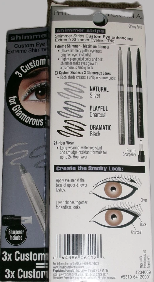 Physicians Formula Shimmer Strips Extreme Shimmer Eyeliner Trio , Smoky Eyes NEW - Image 2 of 2