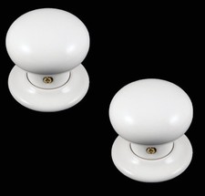 60mm White Ceramic Mortice Door Knob Set (Pair)