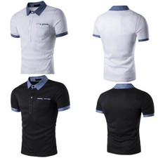 ZONBAILON Color Contrast Sports Summer Men's Fashion Polo Shirt Short Sleeve