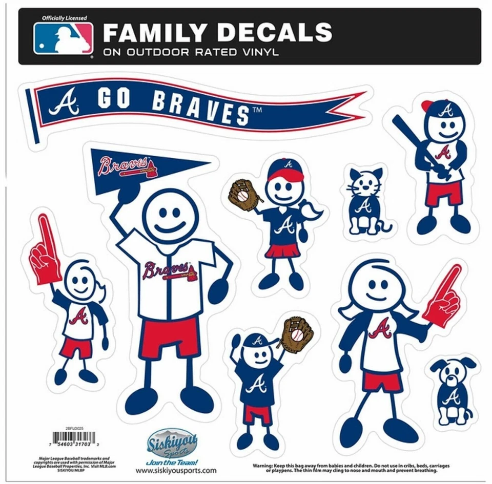 Atlanta Braves Outdoor Rated Vinyl Family Decals MLB Licensed Baseball - Image 2 of 3