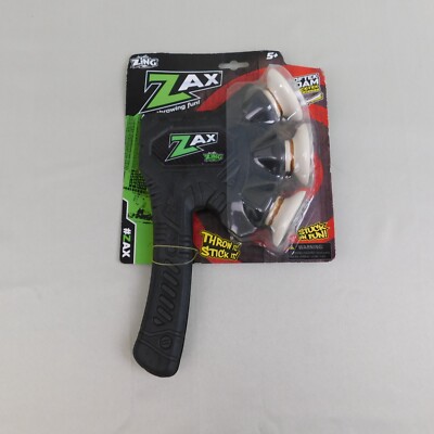 Zing Zax The Foam Throwing Axe Toy Sticks To Walls & Ceilings - Black #9584