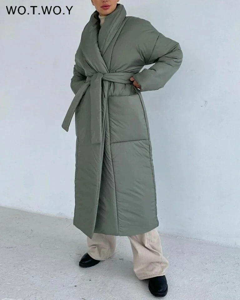 Long olive green outlet coat