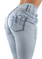 Womens Plus / Juniors Size Colombian Design Butt Lift High Waist Skinny Jeans
