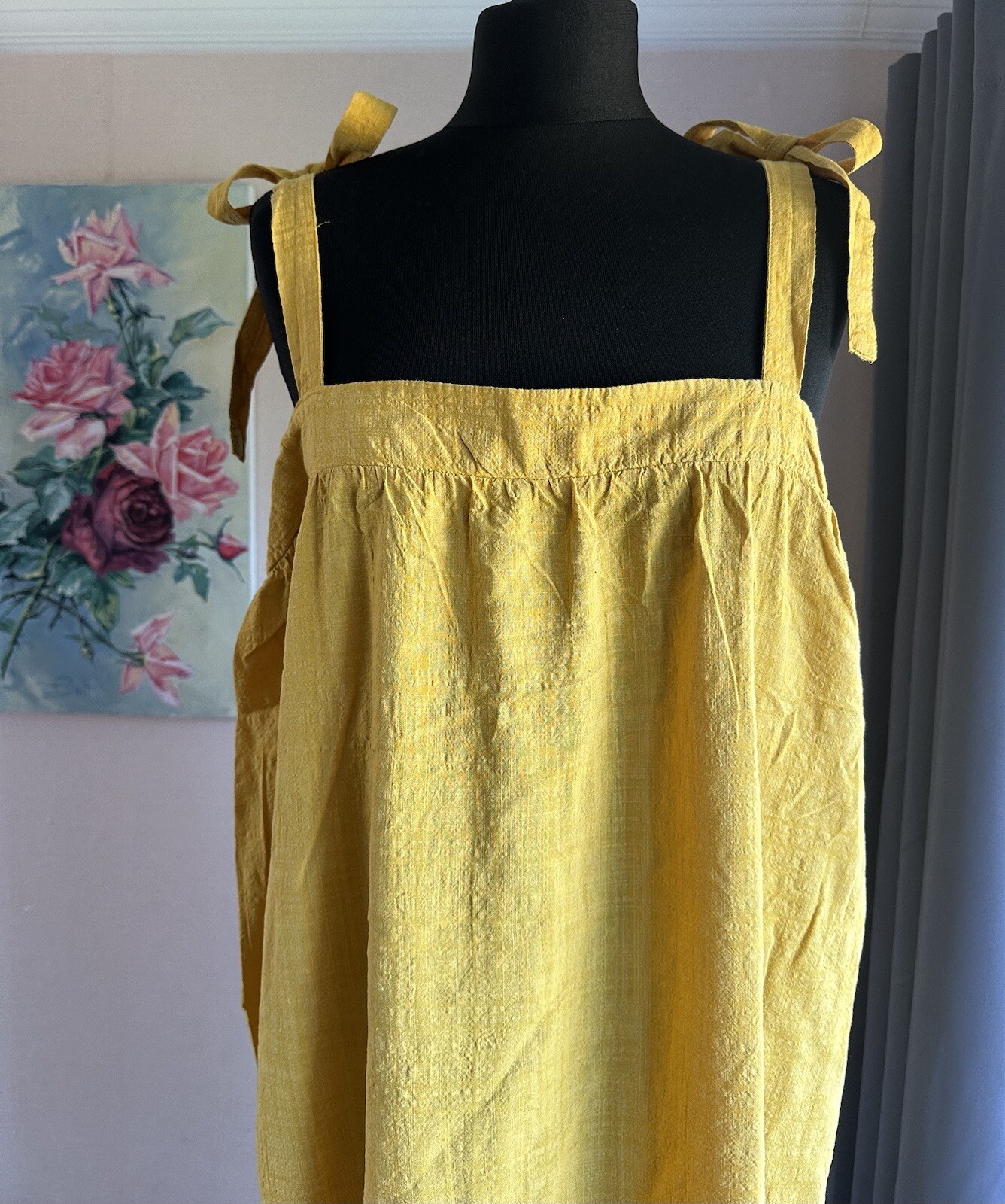 Primark Mustard Yellow Midi Dress Size Uk 18/ EU 46 Summer Holiday