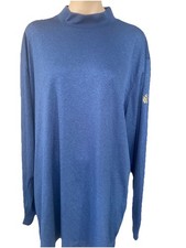 DONALD ROSS marl Blue raised neck sweater + SV logo on sleeve Sz 2XL P2P 27” VGC
