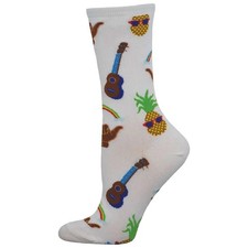 Socksmith Women's Crew Socks Novelty Footwear - Hawaiian Motif