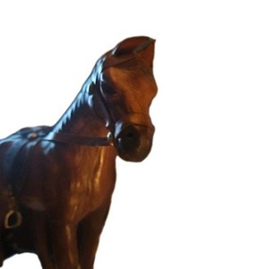 Wooden Horse With Leather Saddle and harness