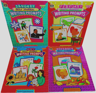 Lot of 4 Daily Journal Writing Prompts: Writing Prompts - (PB) K-2 Grades