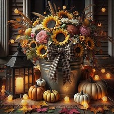 Fall Pumpkin Sunflower Diamond Art Kits for Adults, 5D Diamond Painting Kits ...