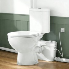 500W Upflush Macerating Toilet System with Upflush Pump & 4 Inlets for Basement